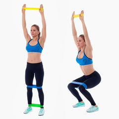 Berry Charmz yoga resistance belt set with elastic stretch bands for leg, thigh, hip, and arm training in outdoor gym or fitness workouts.
