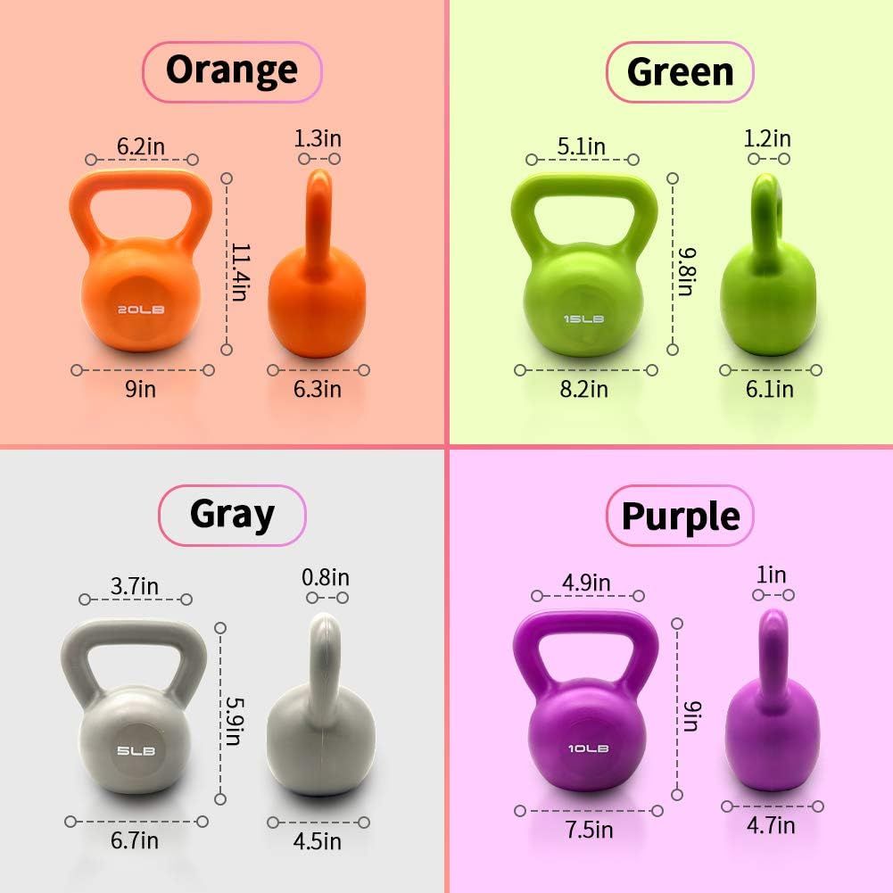 10lbs vinyl-coated Kettlebell from Berry Charmz with wide handle and comfortable grip, ideal for home gym strength training.