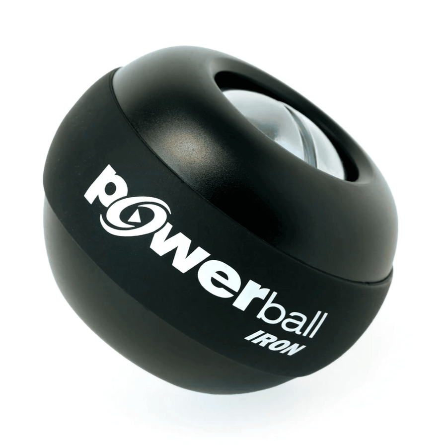 Berry Charmz DFX Powerball IRON forearm muscle builder in black, showing the compact, hand-held device for forearm strength training
