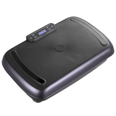 Black Berry Charmz vibration plate exercise machine with remote and resistance bands, showing the whole body vibration platform.