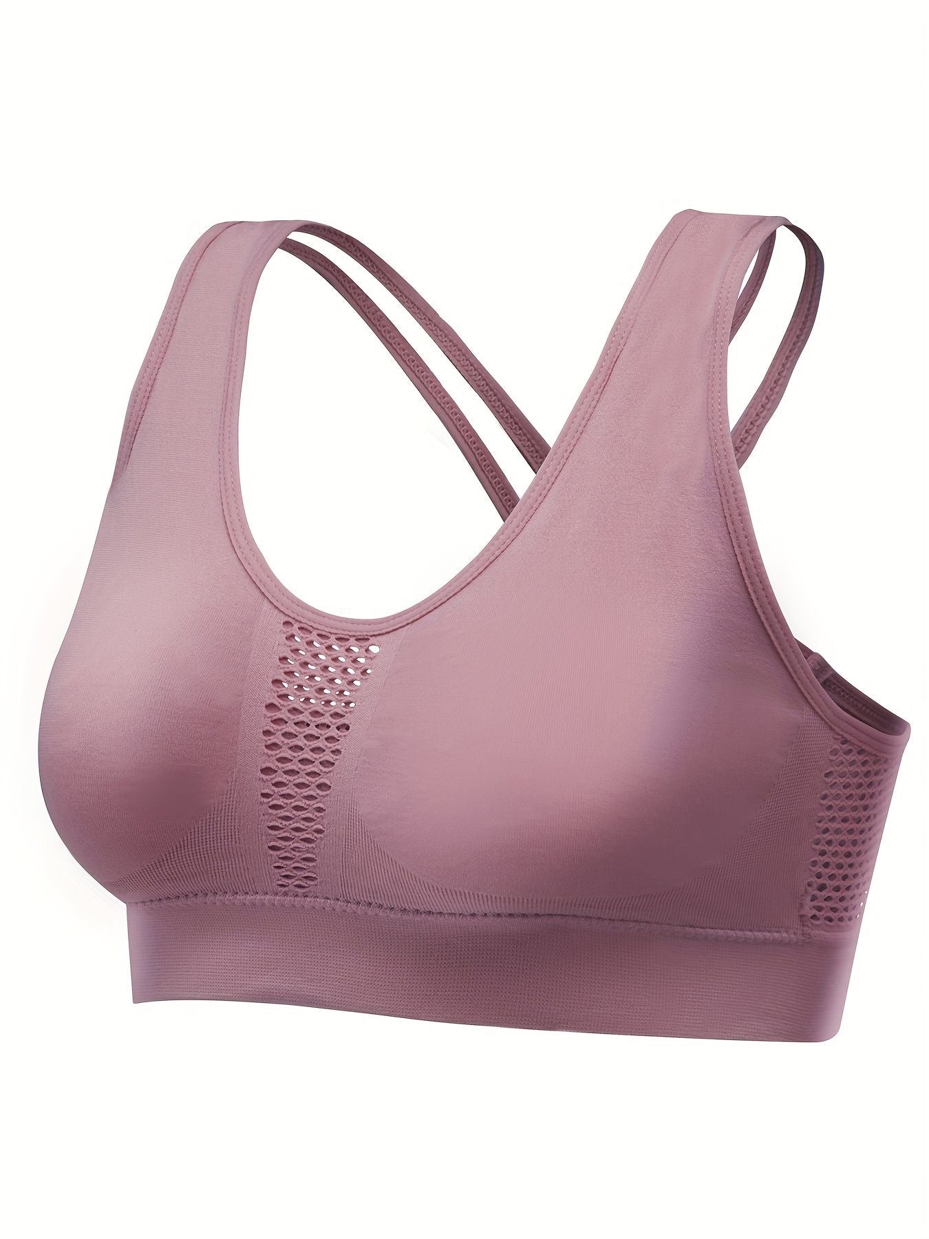 Berry Charmz breathable mesh wire-free sports bra with stretchy fabric, high-impact support, and a cropped design for women’s activewear.