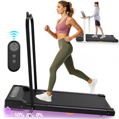 Black Berry Charmz under desk treadmill with LED display, handle, and remote control, ideal for walking and jogging at home or office