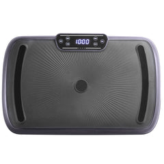 Black Berry Charmz vibration plate exercise machine with remote and two resistance bands, showing the whole body vibration platform.