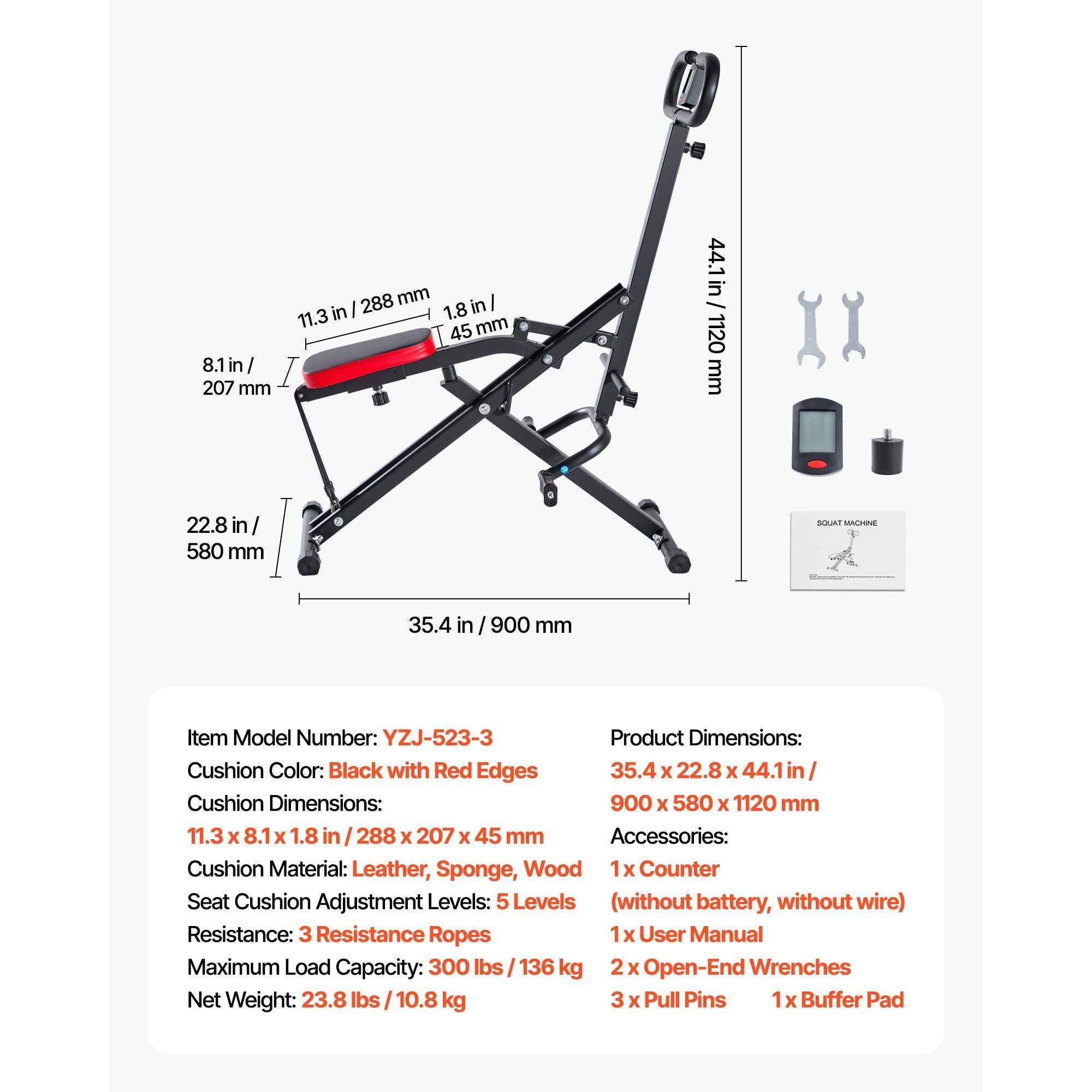 Black Berry Charmz squat machine with resistance bands, foldable home gym equipment for glutes and leg workouts, easy to set up.