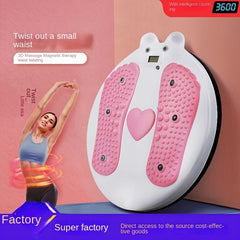 Unisex waist twist board with LCD counter by Berry Charmz, showing a person using the fitness equipment for core exercise.