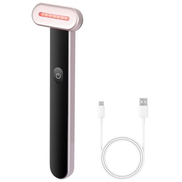 Berry Charmz red light therapy wand with 7-color LED for face and neck, featuring vibrating massage and heating for skincare.