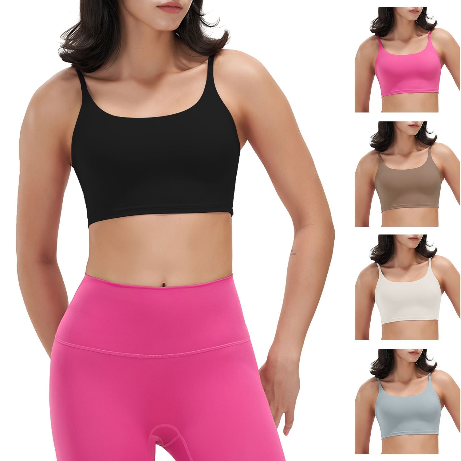 Berry Charmz women's strap sport bras with padded, strappy design, crop square neck, low-impact fit, perfect for fitness and casual wear.