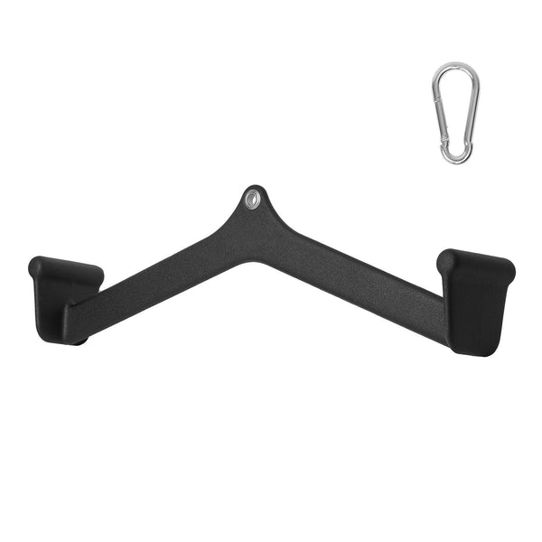 Berry Charmz LAT pulldown attachment with rubber-coated handles for cable machine rowing, tricep pulls, and back or bicep exercises.
