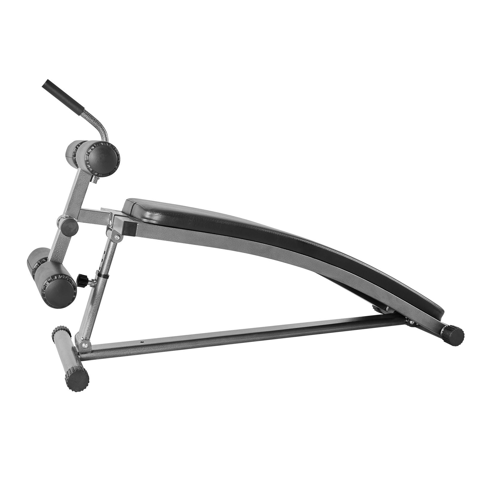 Berry Charmz curved sit-up bench with adjustable height, heavy-duty steel frame, and reverse crunch handle for home gym workouts.