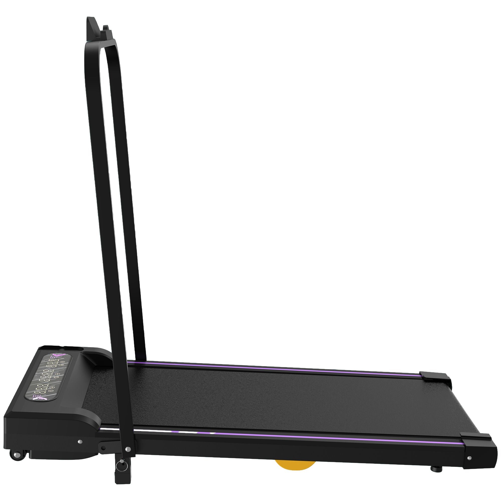 Black Berry Charmz under desk treadmill with LED display, handle, remote control, and compact design for home and office use.