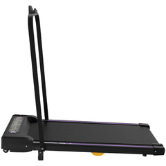 Black Berry Charmz under desk treadmill with LED display, handle, remote control, and compact design for home and office use.