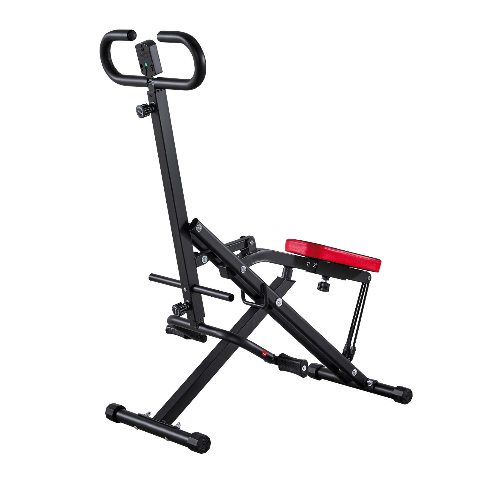 Black Berry Charmz squat machine with resistance bands, foldable home gym equipment for glutes and leg workouts.