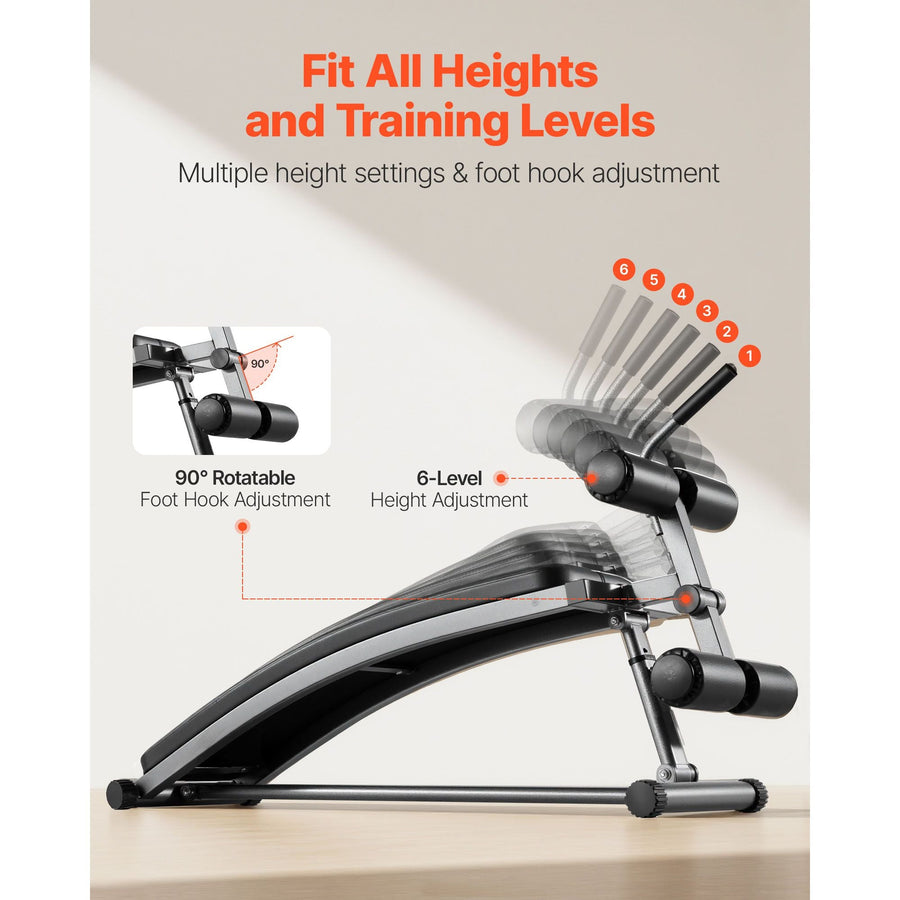 Berry Charmz curved sit-up bench with adjustable height, heavy-duty steel frame, and reverse crunch handle for home gym workouts.