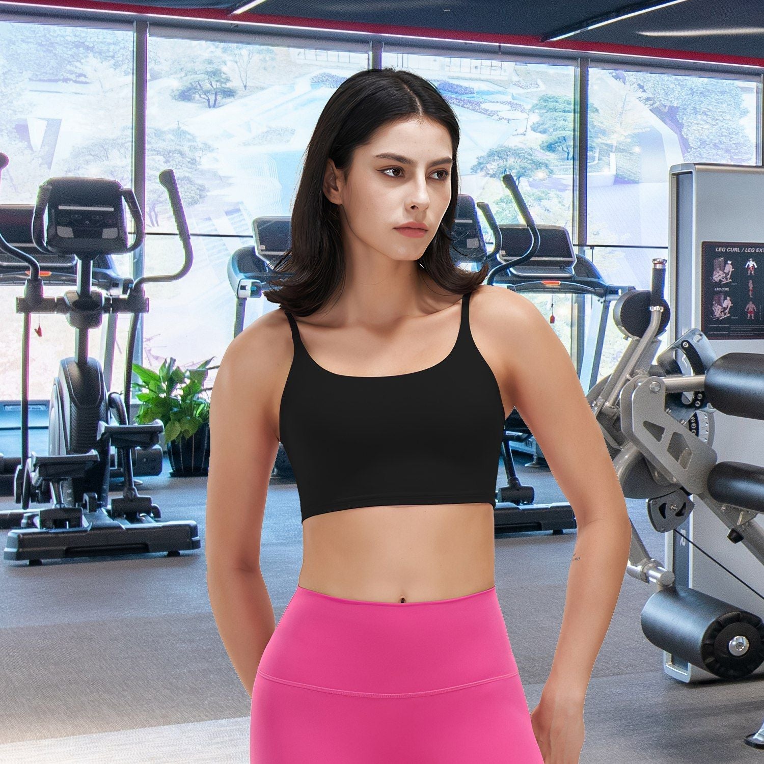 Berry Charmz women strap sport bras with padded, strappy design, square neck, low-impact fit, shown as a sexy fitness tank top.