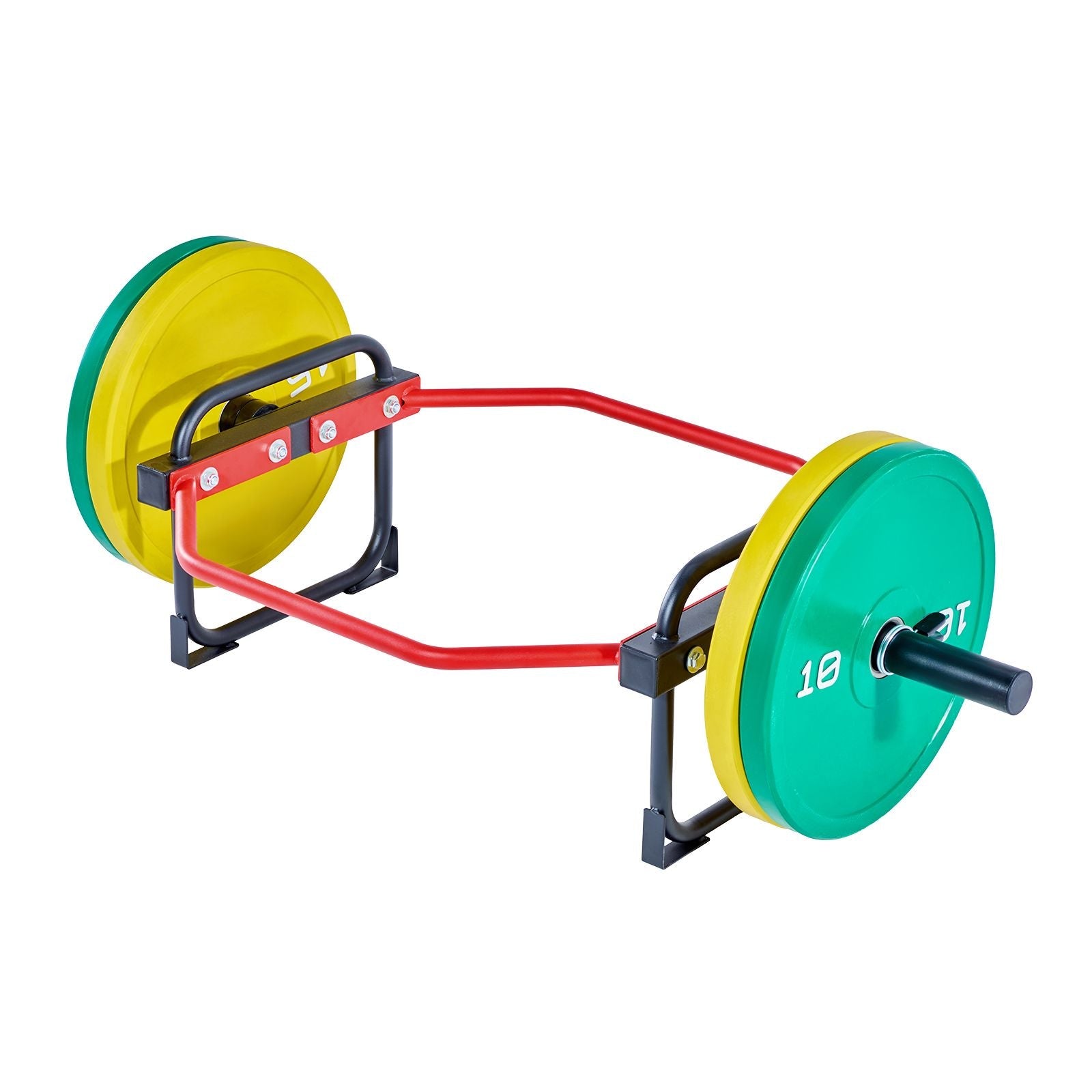 Red Berry Charmz 2-inch hex trap bar for weightlifting, deadlifts, squats, and shoulder presses with 500 lbs capacity.