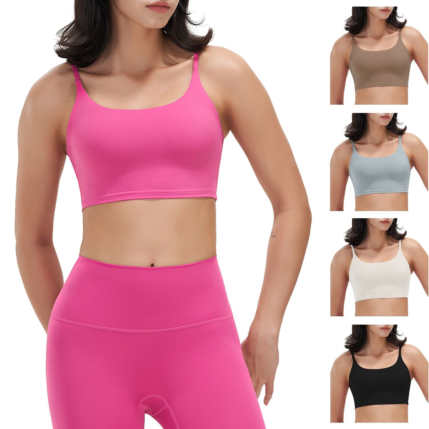 Berry Charmz women's strap sport bra with padded, strappy design, square neck, low impact fit, ideal for fitness and casual wear.