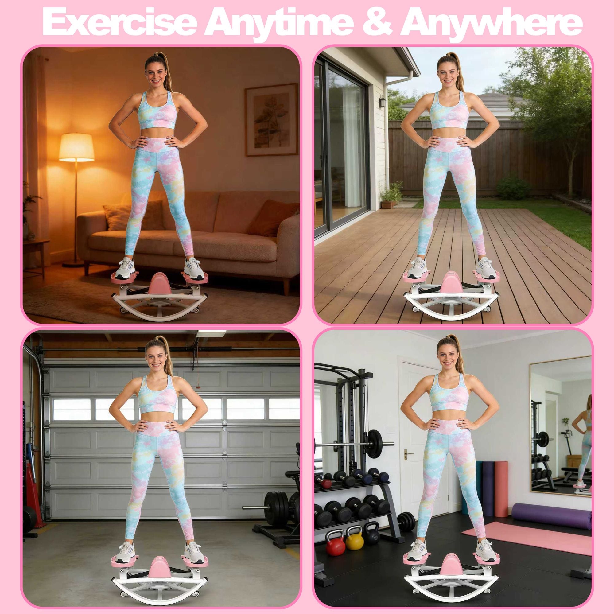 Berry Charmz lateral stepper exercise machine with resistance bands, anti-slip mat, and LCD monitor for home workouts.