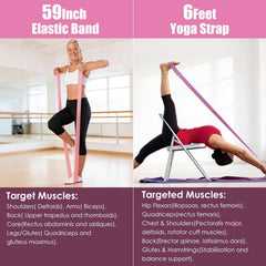Berry Charmz 14-piece Pilates ring kit includes yoga ball, resistance bands, arm stretcher, non-slip socks, and yoga strap for women.