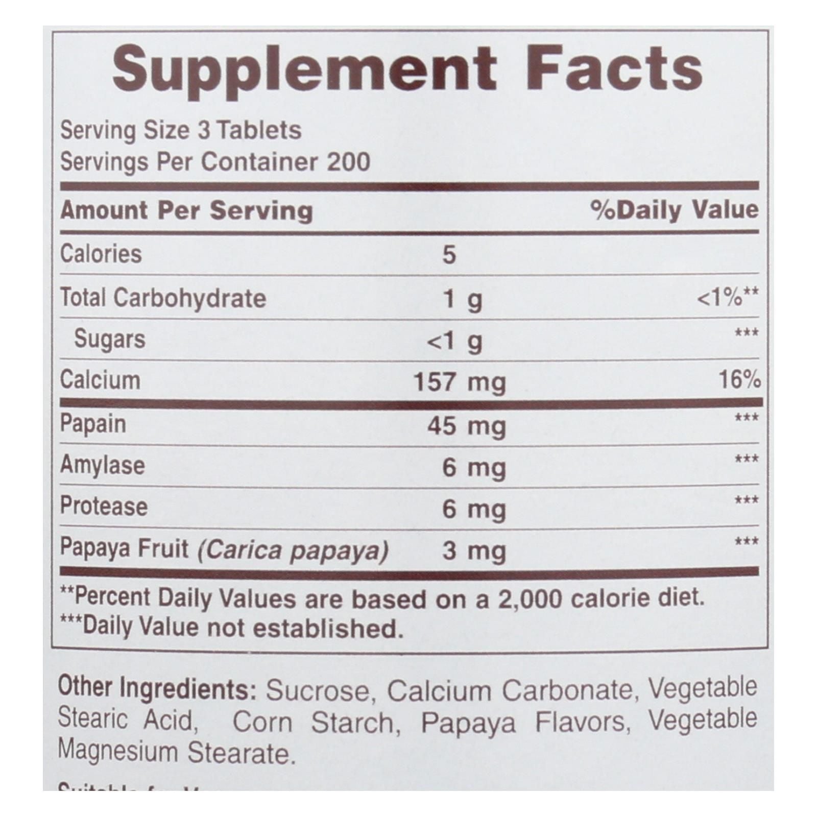 American Health Papaya Enzyme Chewables in a bottle, 600 tablets, natural digestive aid supplement by Berry Charmz