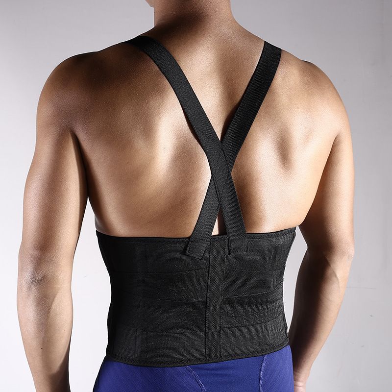 Black Berry Charmz adjustable weightlifting belt with shoulder strap and back support for lower back pain during workout and fitness.