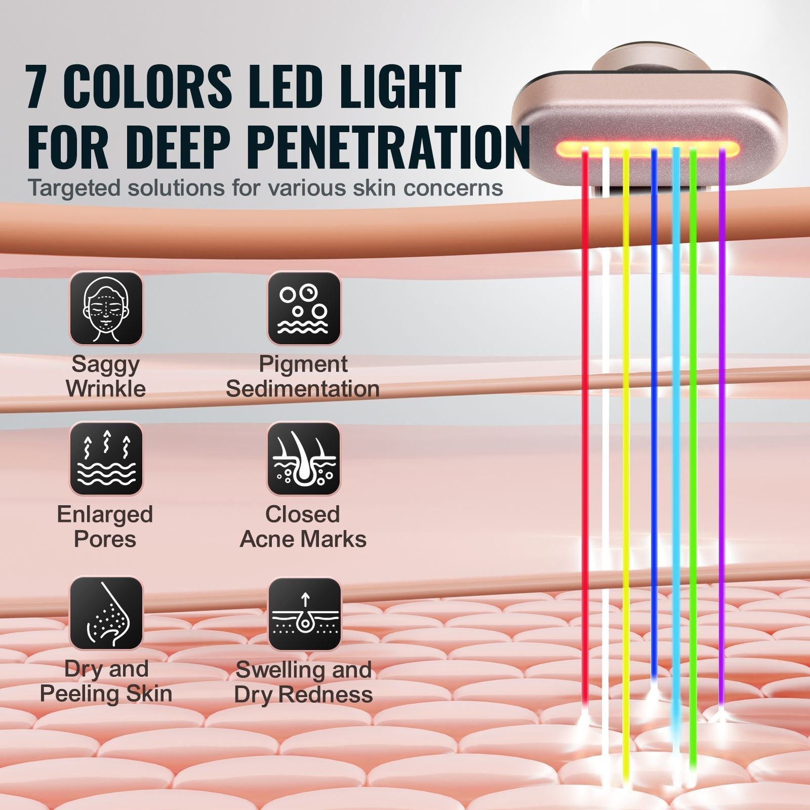 Berry Charmz red light therapy wand with 7-color LED, heating, microcurrent, and vibrating massage for face and neck skincare.