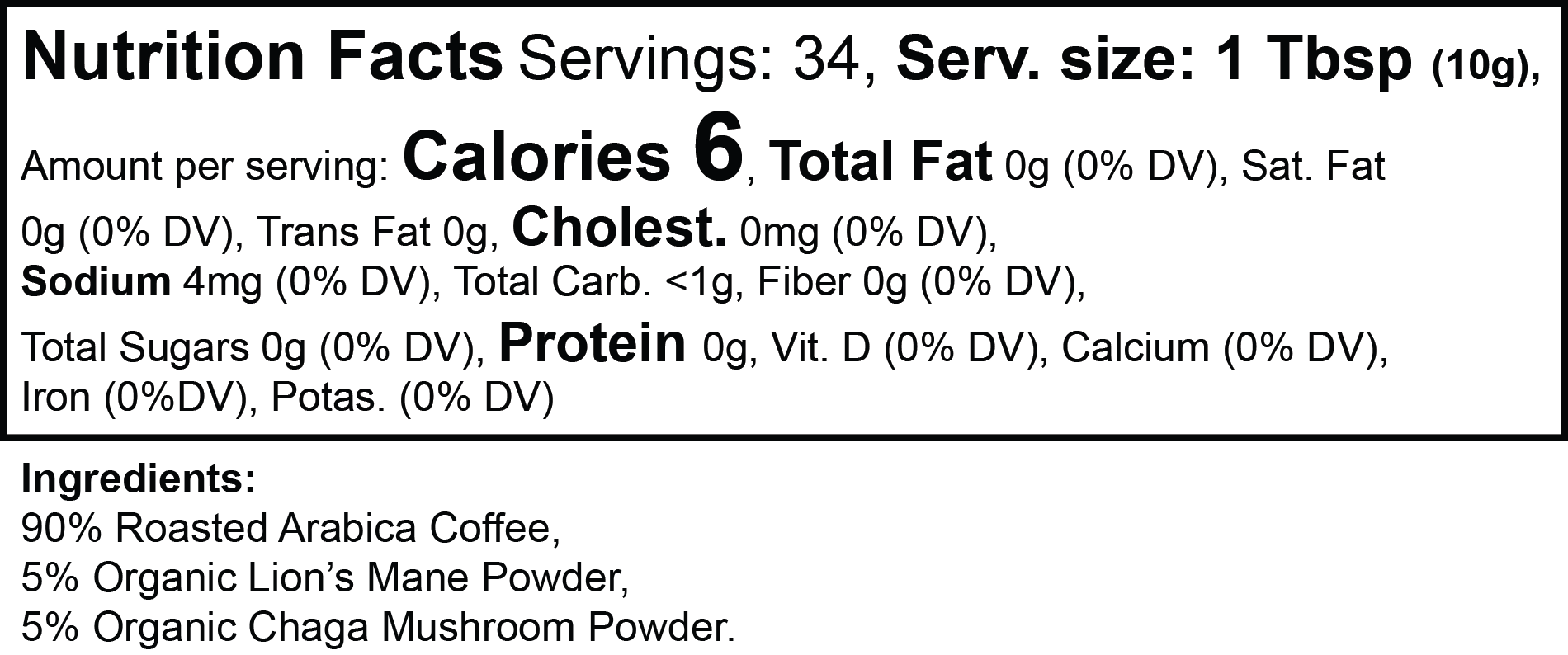 Vitality Mushroom Coffee by Vitalidad Natural, medium roast in a coffee mug, showcasing a healthy supplement drink with mushroom ingredients.