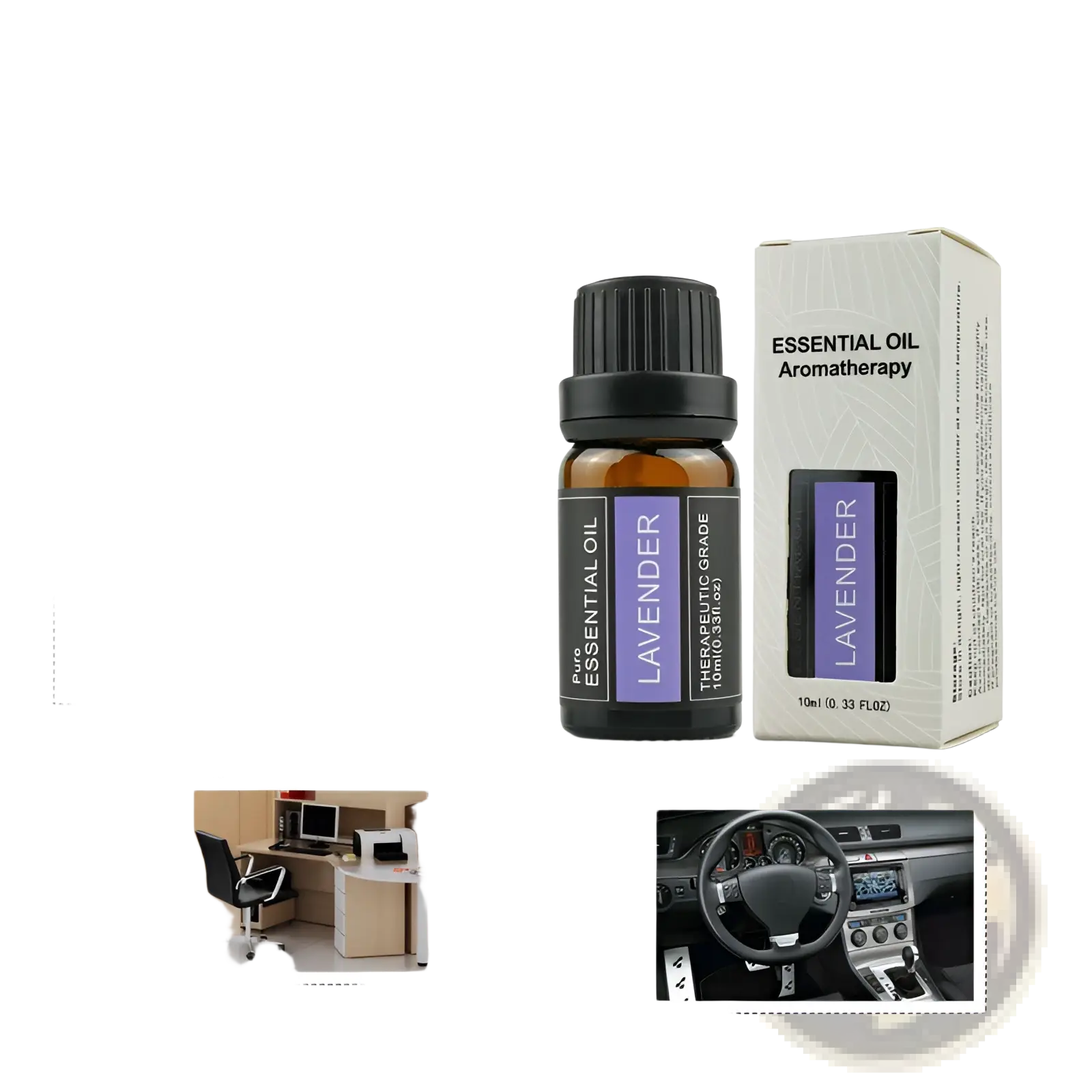 ARBA Global essential oil aromatherapy set with 10ml bottles in a fragrance box, ideal for relaxation and personal care.