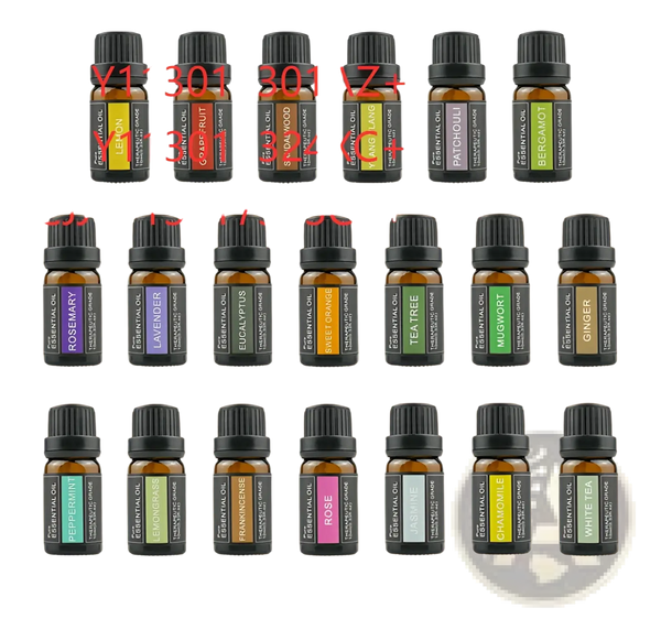 ARBA Global essential oil aromatherapy set with 10ml bottles in a fragrance box, ideal for relaxation and personal care.
