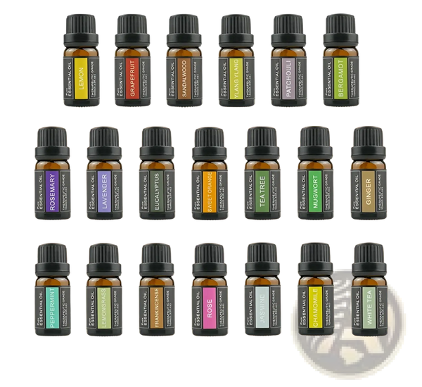 ARBA Global essential oil aromatherapy set with 10ml bergamot fragrance bottles in a decorative box for relaxation and beauty.