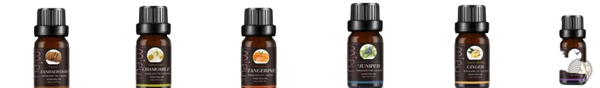 Set of 10ml pure aromatherapy essential oil bottles from ARBA Global, displayed in a collection for beauty and personal care.