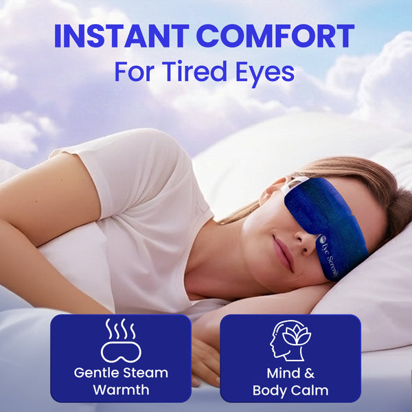 Lure Essentials steam and chill eye mask bundle with sleep mask, designed for relaxation and eye comfort.