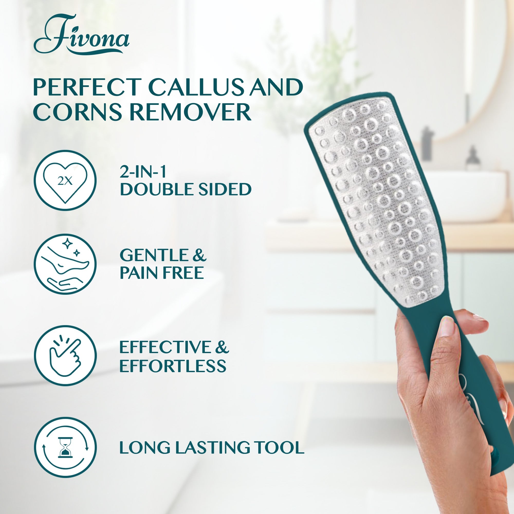 Fivona.com 3-in-1 foot care kit with foot soak, exfoliating scrubs, and moisturizing lotion for healthy feet.