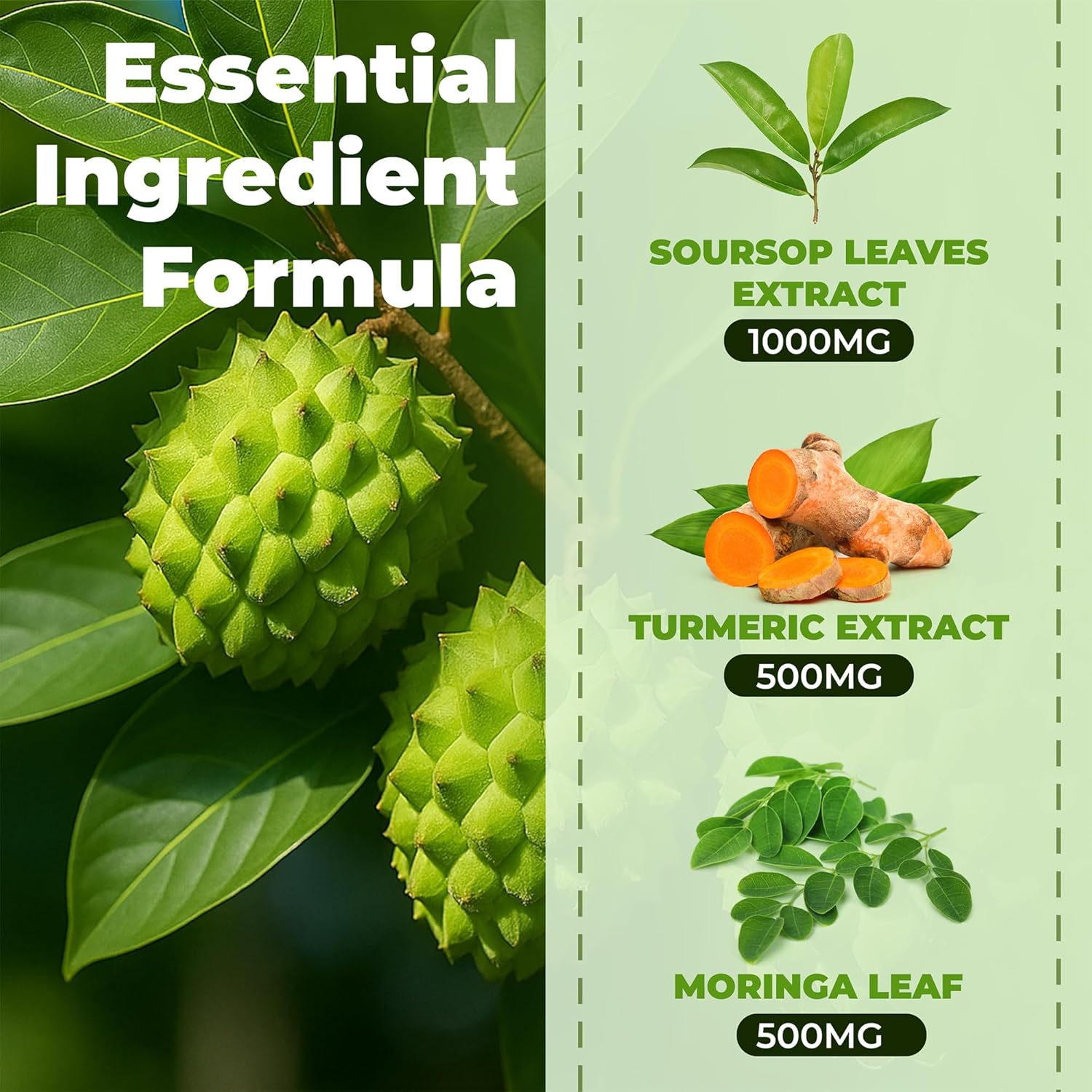 Soursop herbal liquid drops from FreshDrinkUS featuring a premium botanical blend in a 2 fl oz bottle, herbal supplement.