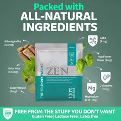Friendly Patch Co Essentials Vitamin Patches for energy, sleep, stress, and immunity, showing wearable skin supplement patches in a pack.