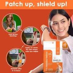 Set of 8 Shield Wellness high-potency immunity patches from Friendly Patch Co, wearable skin supplement for immune support.