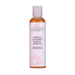 Organic cucumber makeup remover from Glimmer Goddess® Organic Skin Care, a gentle cleanser with no oily residue.