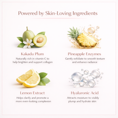 Glimmer Goddess Organic Skin Care Morning Glow Routine gift set with Vitamin C brightening system, including three skincare products.
