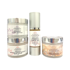 Glimmer Goddess Organic Skin Care Bridesmaid Glow Gift Set with radiant beauty essentials for bridal party and wedding day.