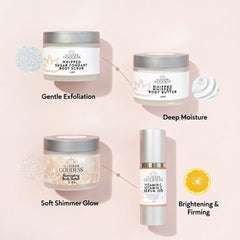 Glimmer Goddess Organic Skin Care Bridesmaid Glow Gift Set with radiance-boosting beauty essentials for bridal party and wedding day.