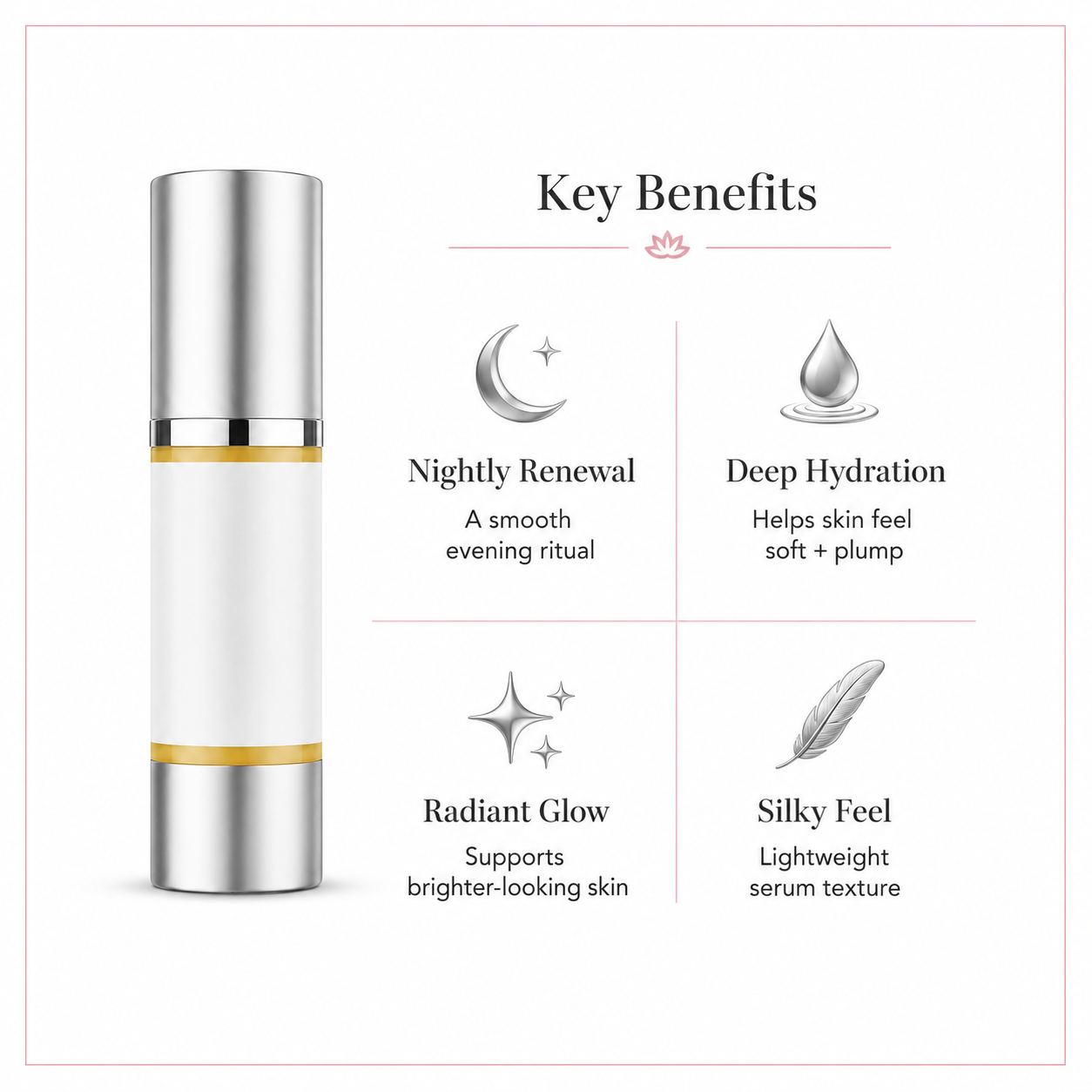 Glimmer Goddess Organic Skin Care Vitamin A Microcaps Serum in a glass dropper bottle, showing serum with microcapsules for skin renewal.