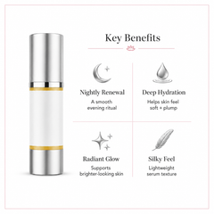 Glimmer Goddess Organic Skin Care Vitamin A Microcaps Serum in a glass dropper bottle, showing serum with microcapsules for skin renewal.