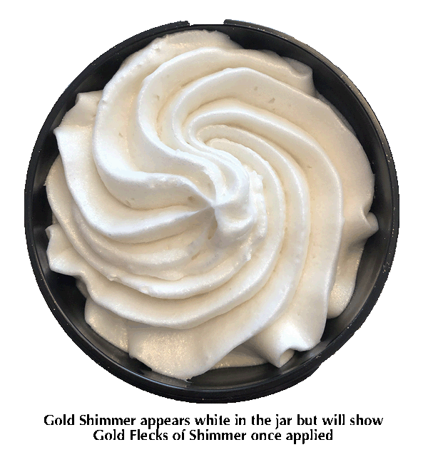 Organic shimmering body butter trio by Glimmer Goddess, featuring bronze, diamond, and gold glow, 3 travel-sized 2 oz jars.