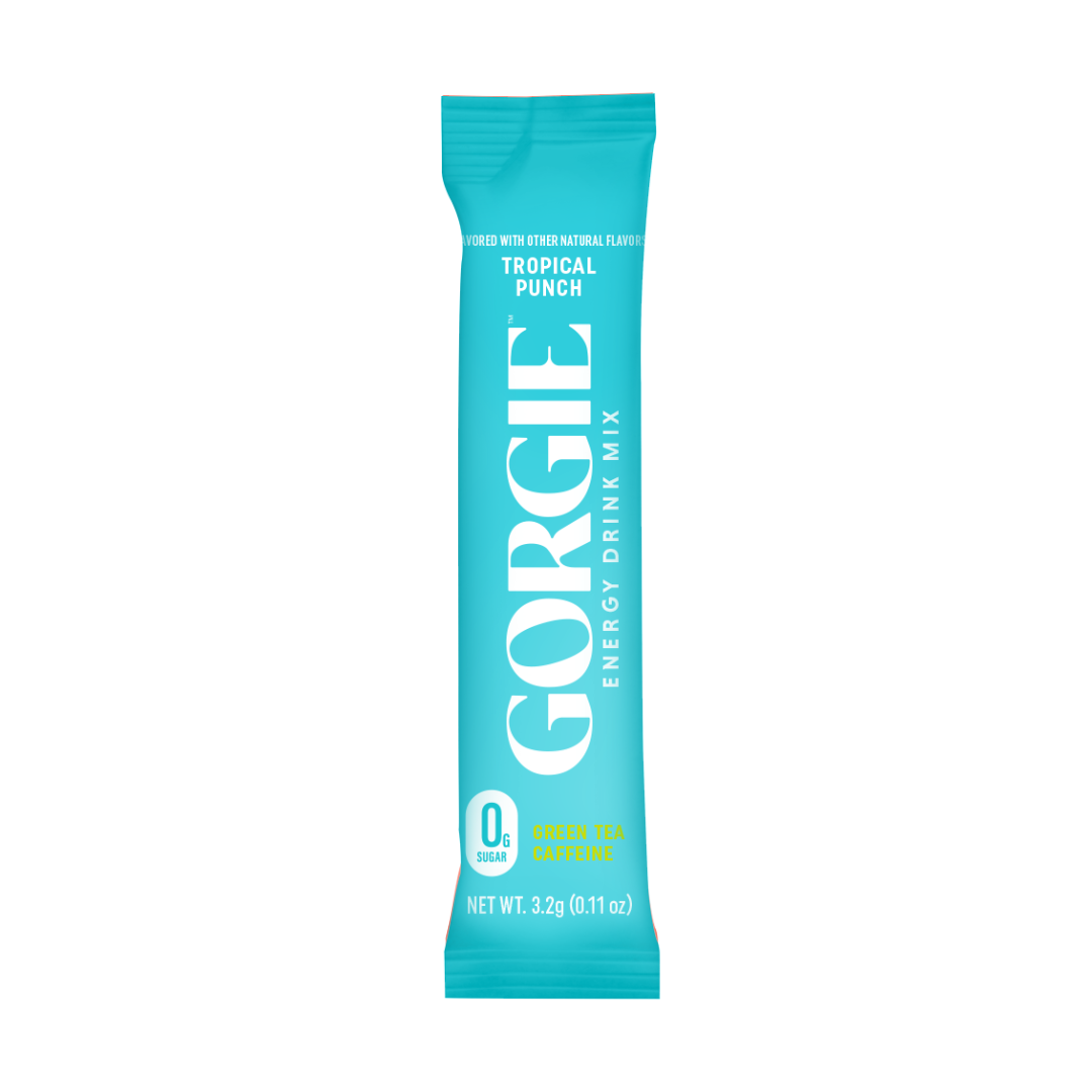 GORGIE Energy Drink Mix Bestsellers Variety Pack with 12 pouches of vibrant flavored energy drink mixes.
