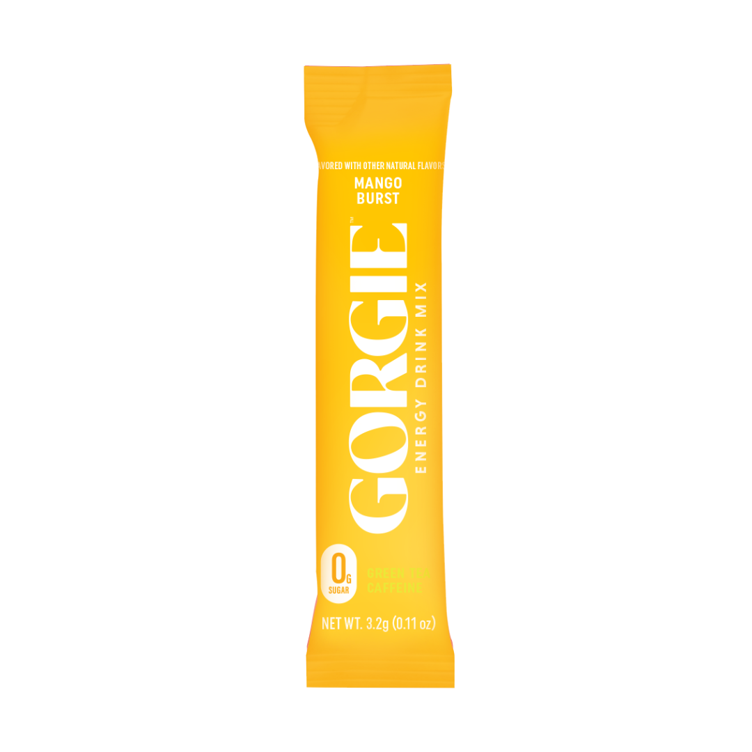 GORGIE Energy Drink Mix Bestsellers Variety Pack featuring 12 colorful sachets of flavored energy drink mix by GORGIE.