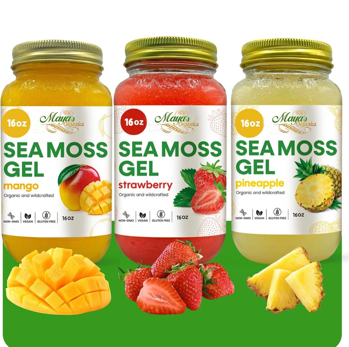 Tropical Sea Moss Bundle – Organic Sea Moss Gel 16oz | Wildcrafted, 92 Vitamins & Minerals