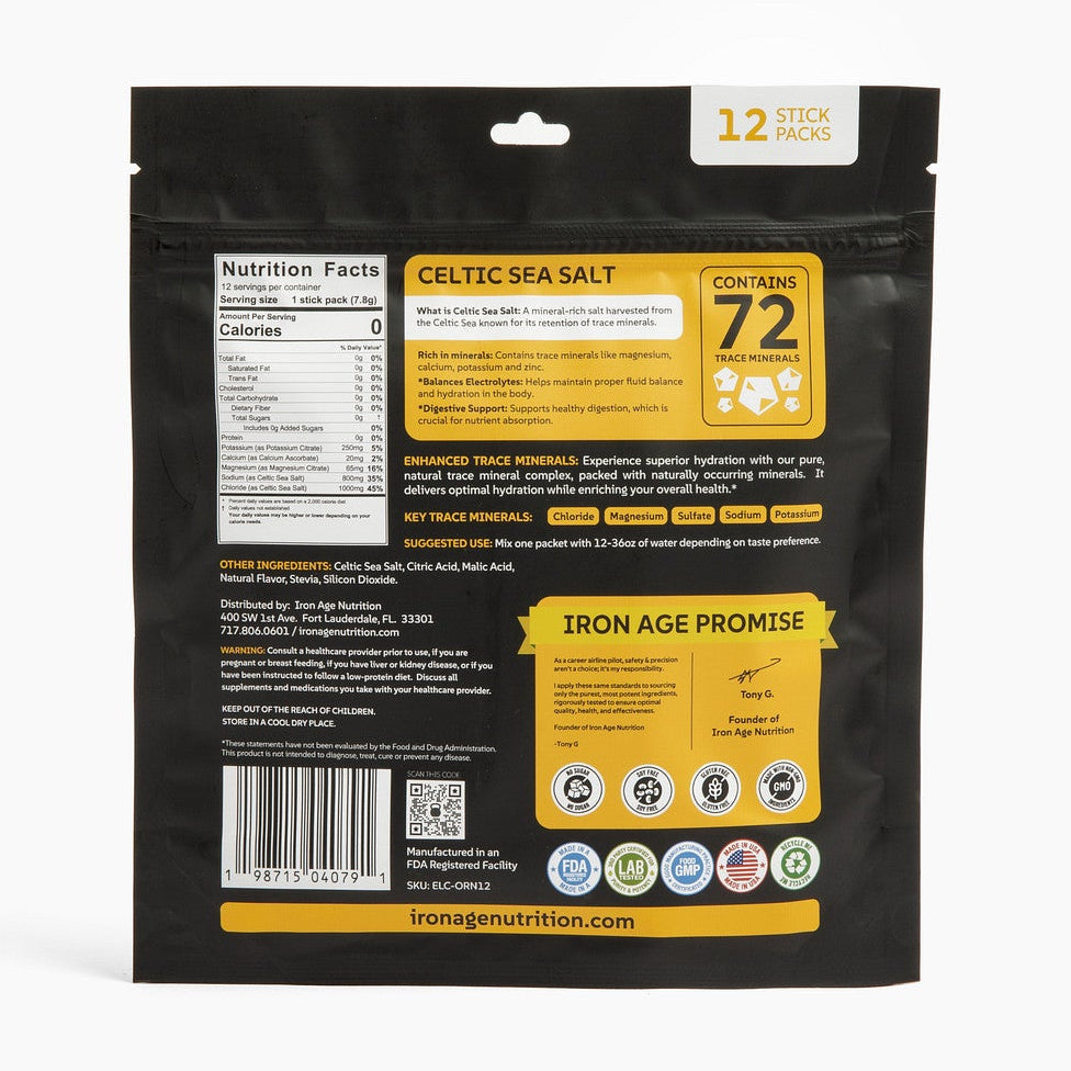 Iron Age Nutrition Total Hydrate electrolyte powder in Orange Creamsicle flavor, with orange and creamy swirls visible in the image.