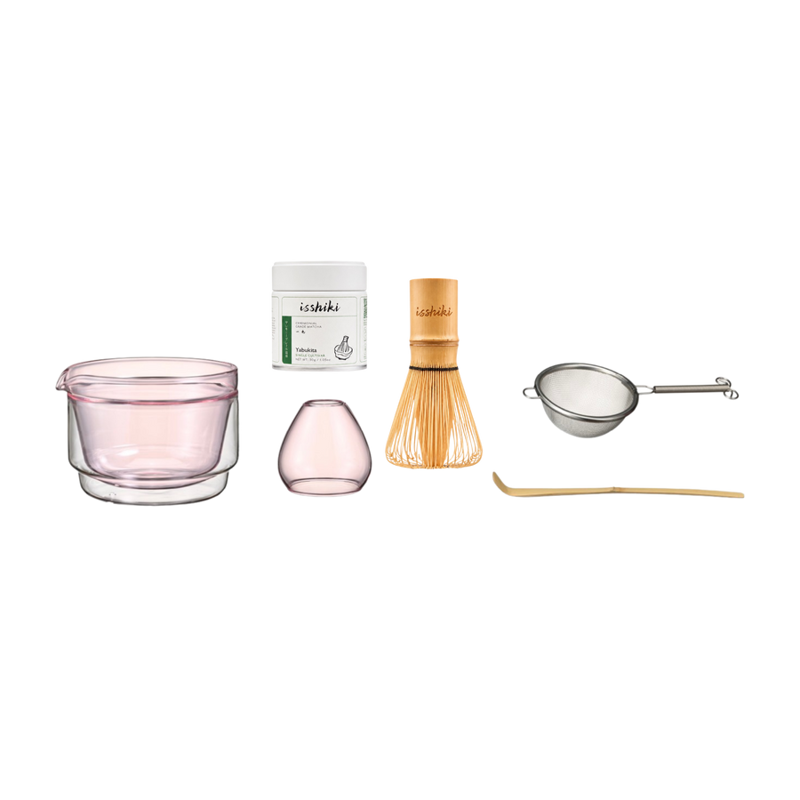 Isshiki x Hario Yabukita Tin Matcha Set cup and matcha bowl in a minimalist design