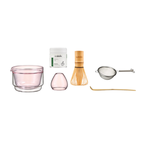 Isshiki x Hario Yabukita Tin Matcha Set cup and matcha bowl in a minimalist design