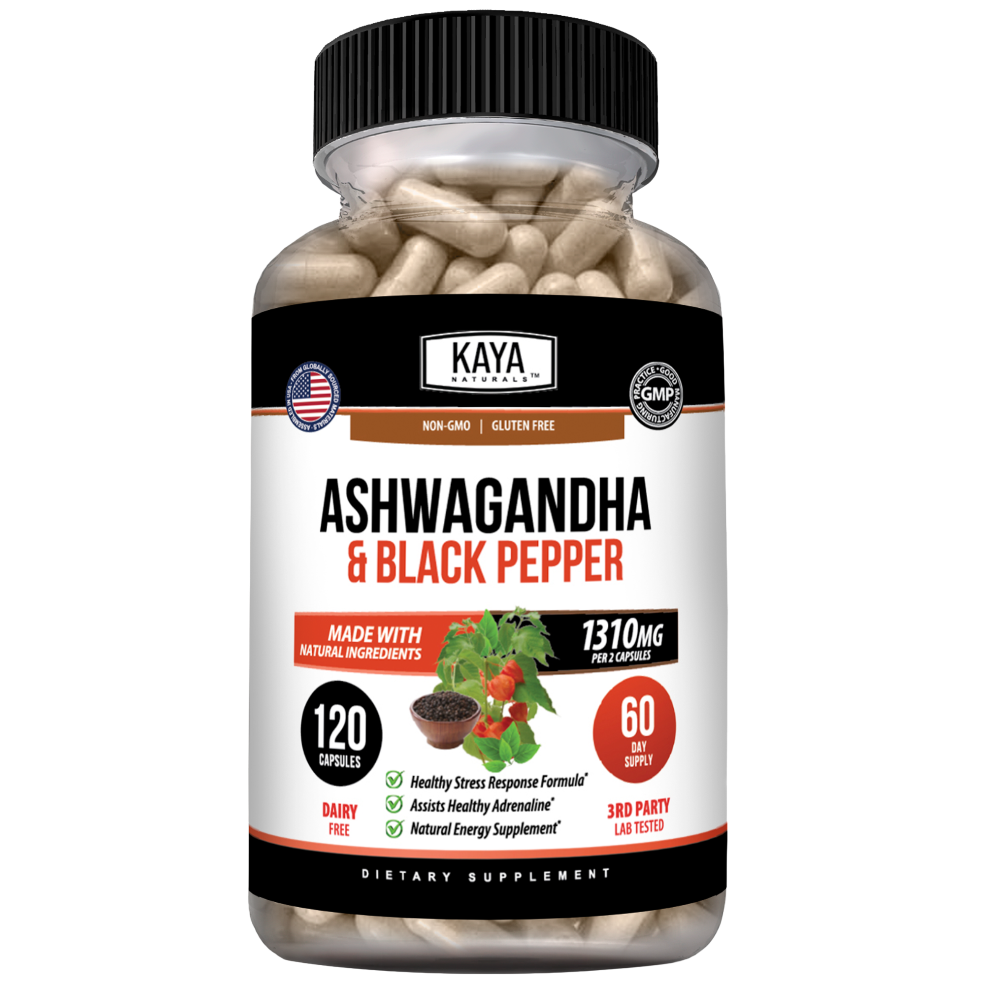 Fresh dried Ashwagandha roots from Kaya Naturals, showcasing the earthy, brown herbal roots used in traditional Ayurvedic remedies.
