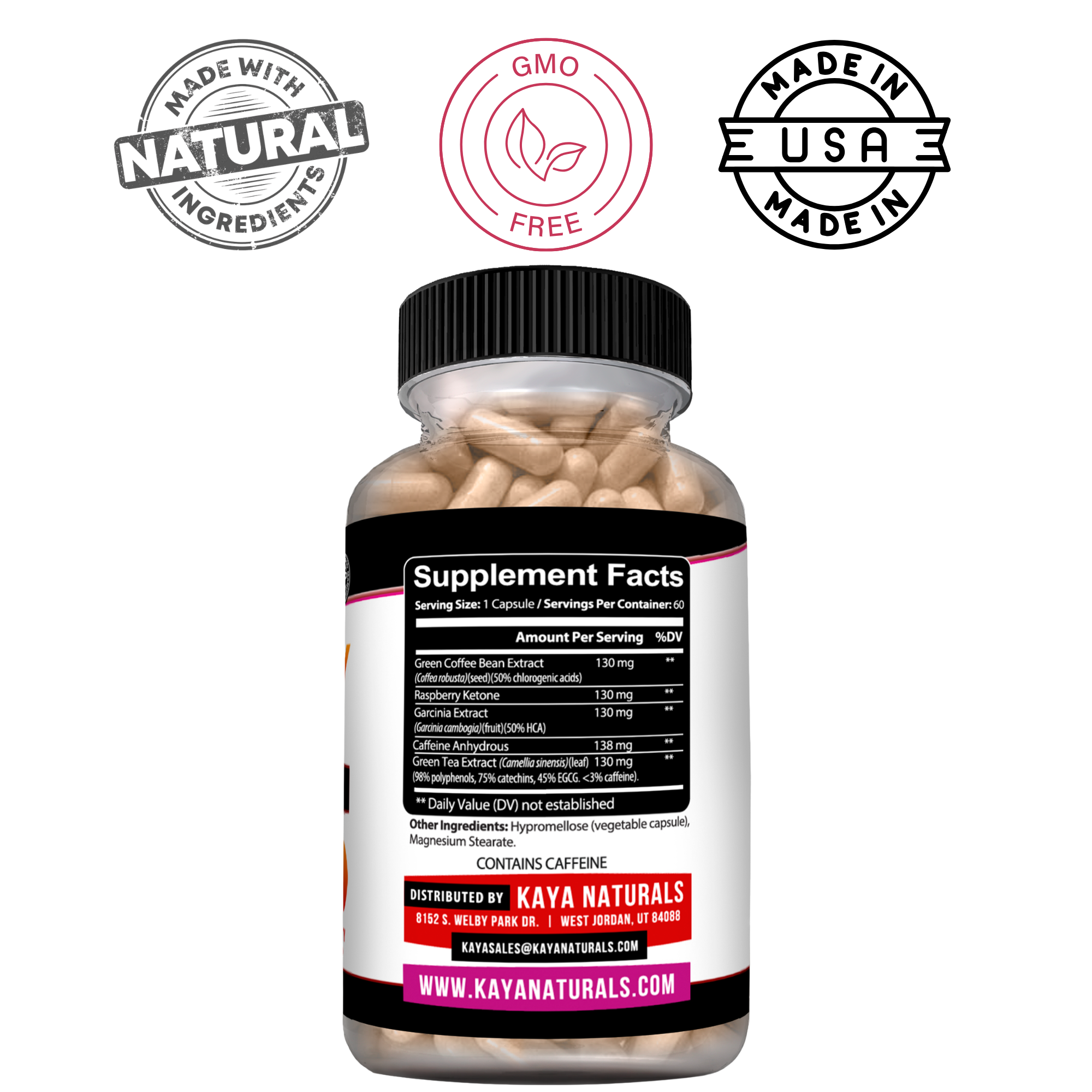 Kaya Naturals Best Energy Blend in a resealable bag, featuring a mix of natural ingredients for sustained energy.